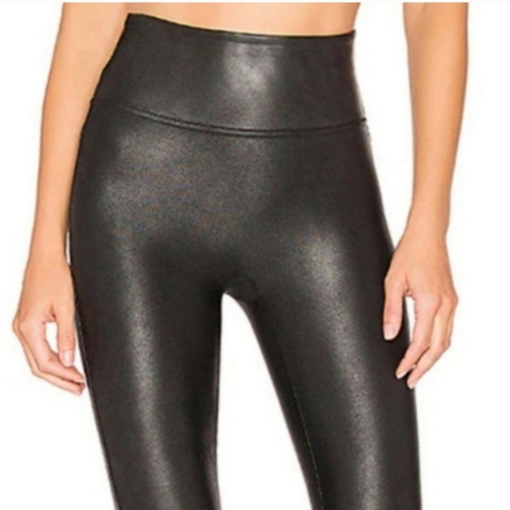 SPANX FAUX LEATHER high Waist Leggins Size S